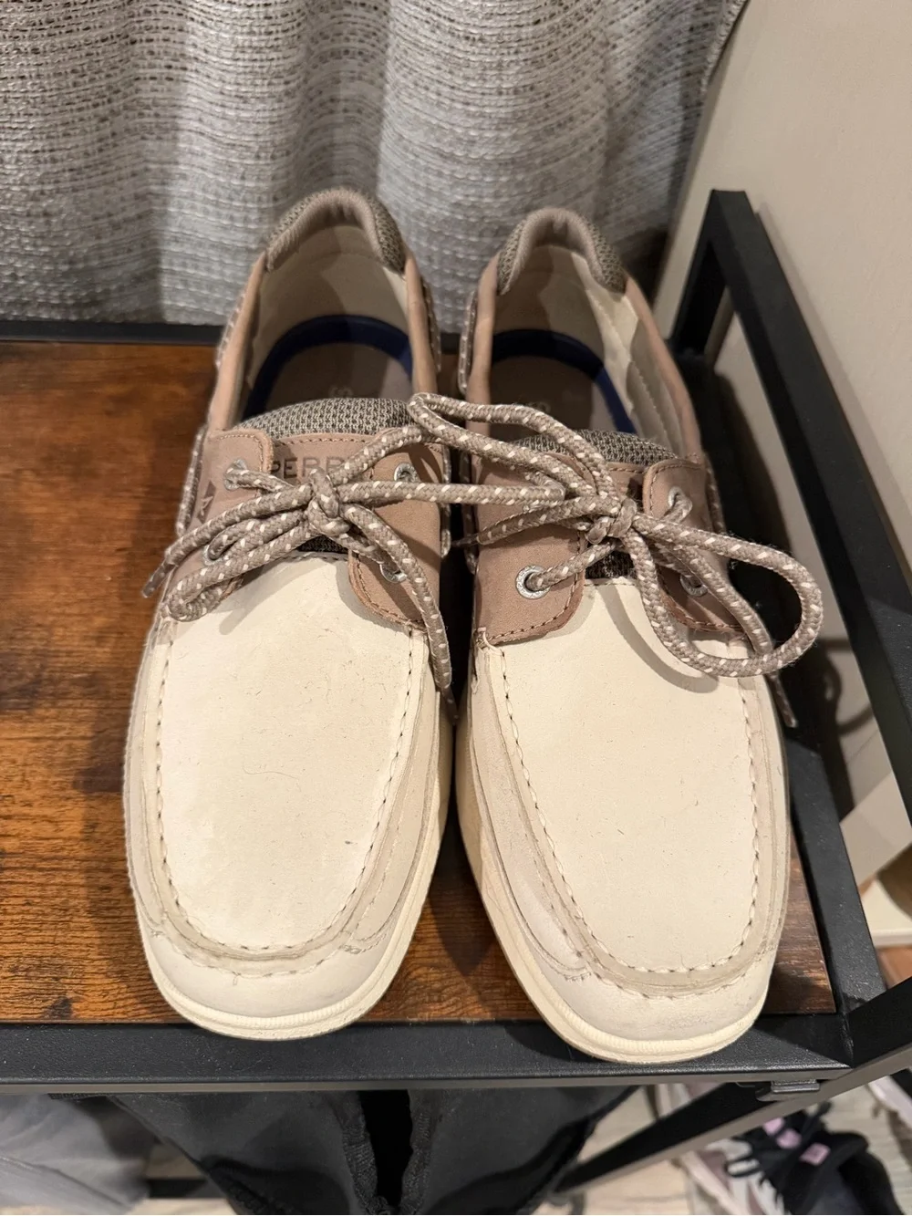 Sperry Men’s Two-Tone Cream and Brown Boat Shoes